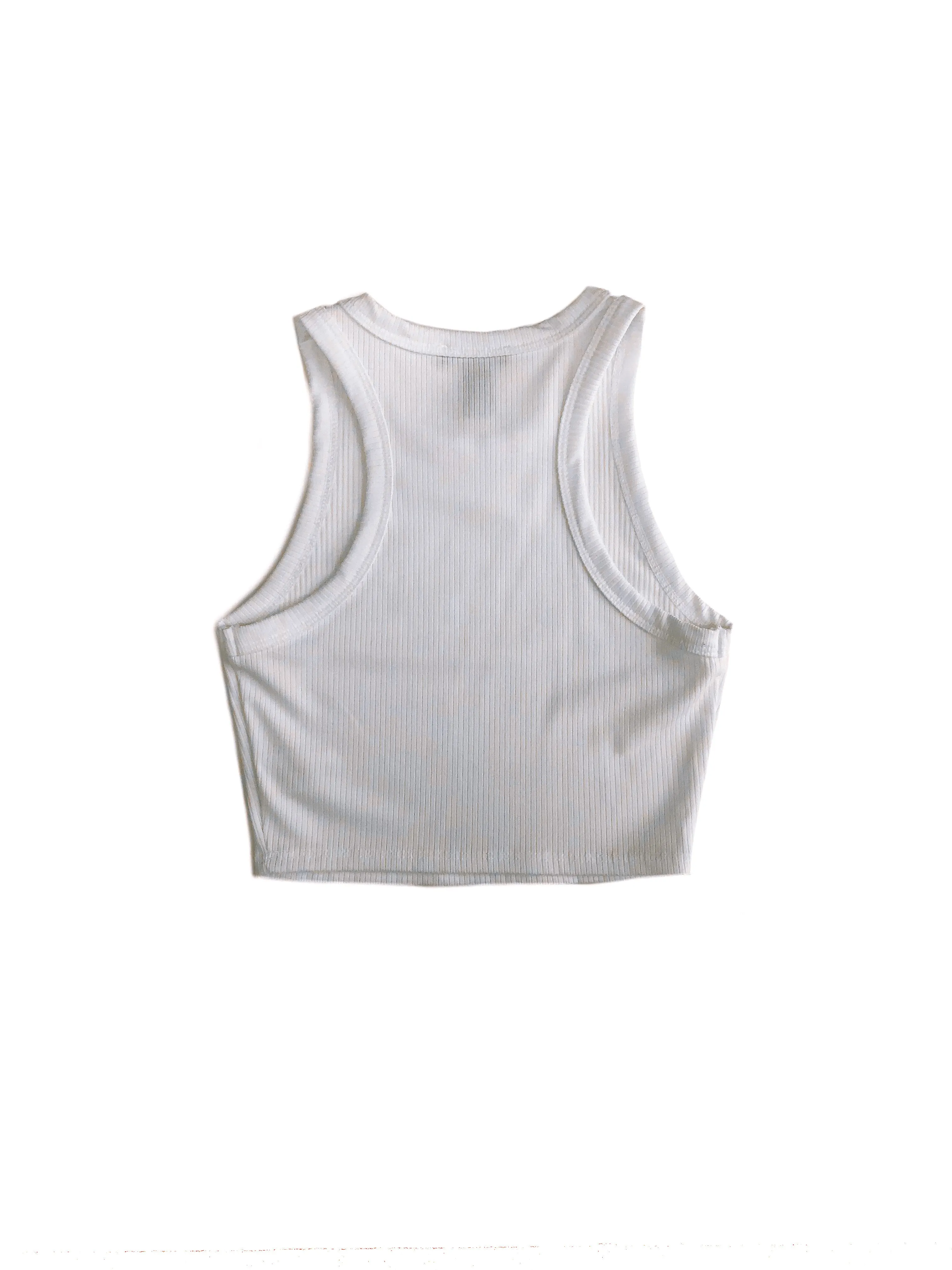 Lulu High Neck Crop Top - White