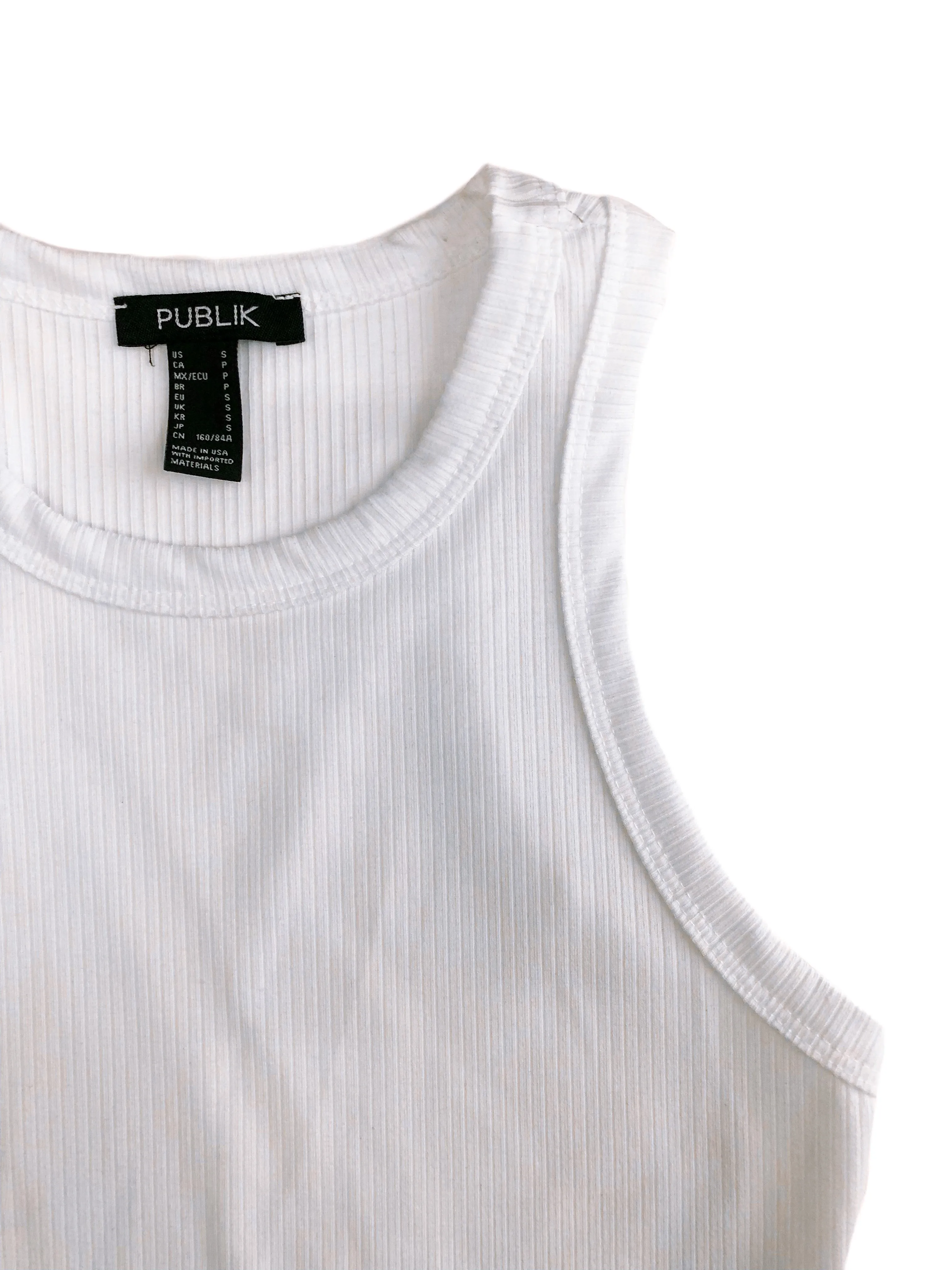 Lulu High Neck Crop Top - White