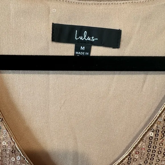 Lulu’s Moment to Shine Rose Gold Sequin Shift Dress‎ - EUC