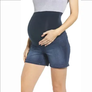 MACK MATERNITY SHORTS-DARK DENIM