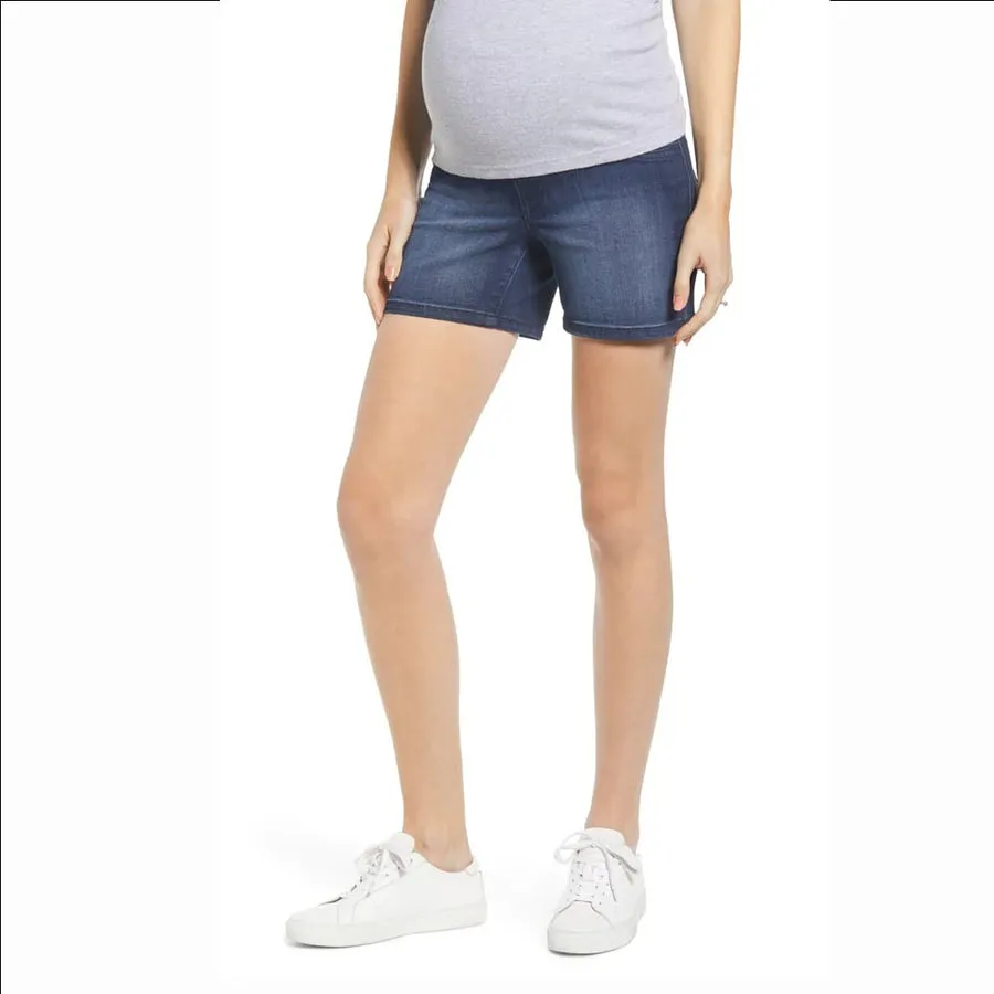 MACK MATERNITY SHORTS-DARK DENIM