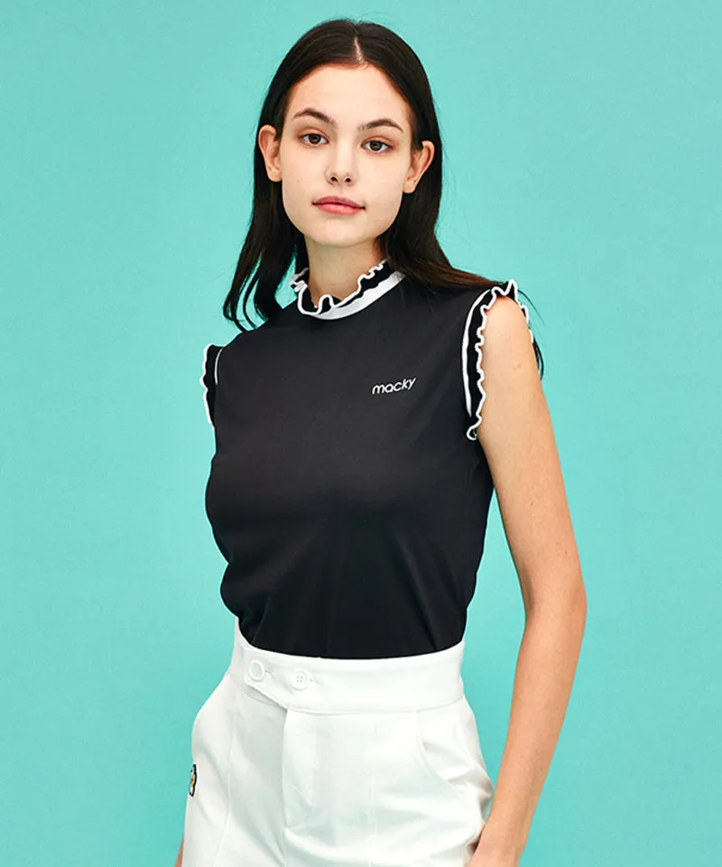 MACKY Golf: Frill Logo Sleeveless - Black