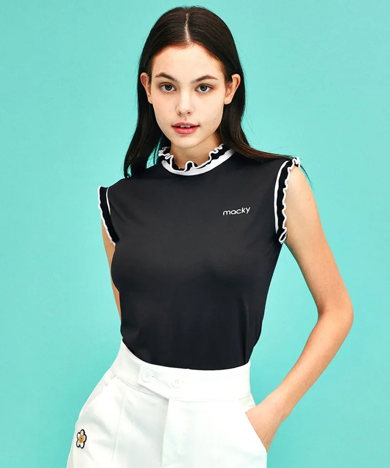 MACKY Golf: Frill Logo Sleeveless - Black