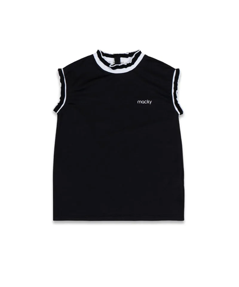 MACKY Golf: Frill Logo Sleeveless - Black