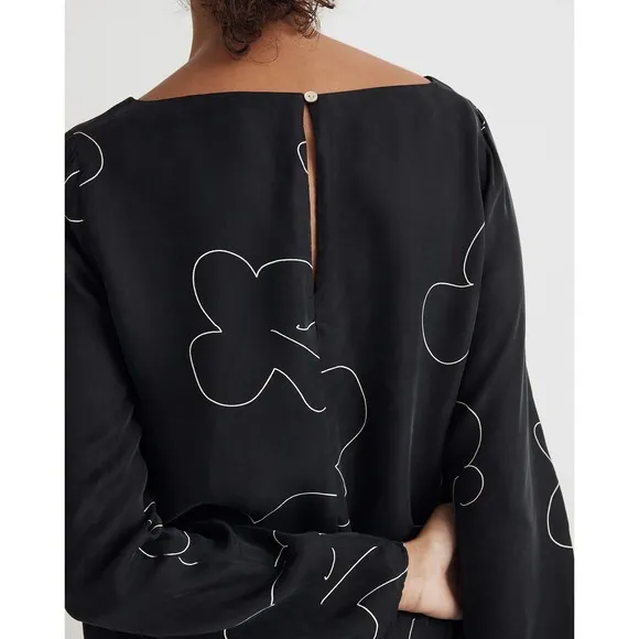 MADEWELL Black Erika Cupro Shift Mini Dress NWT Size Medium