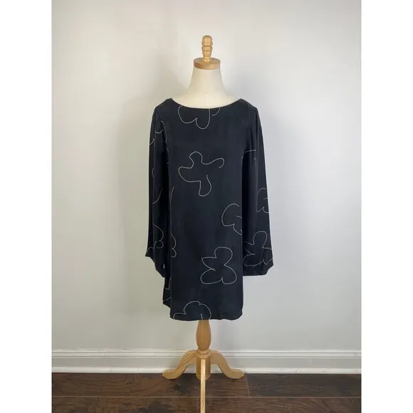 MADEWELL Black Erika Cupro Shift Mini Dress NWT Size Medium