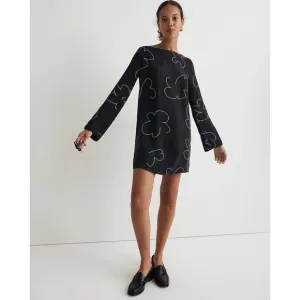 MADEWELL Black Erika Cupro Shift Mini Dress NWT Size Medium