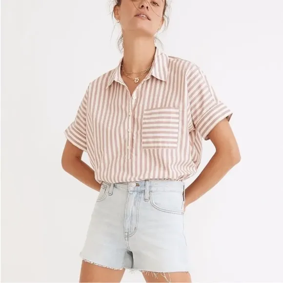 Madewell High Rise Relaxed Denim Shorts in Essen Wash