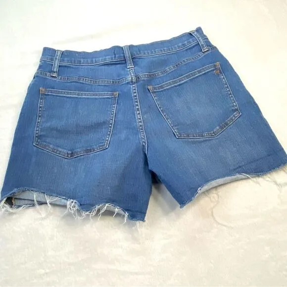 MADEWELL HIGH RISE BUTTON FRONT DENIM SHORTS