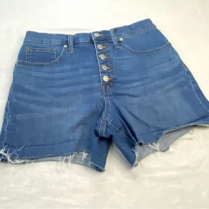 MADEWELL HIGH RISE BUTTON FRONT DENIM SHORTS