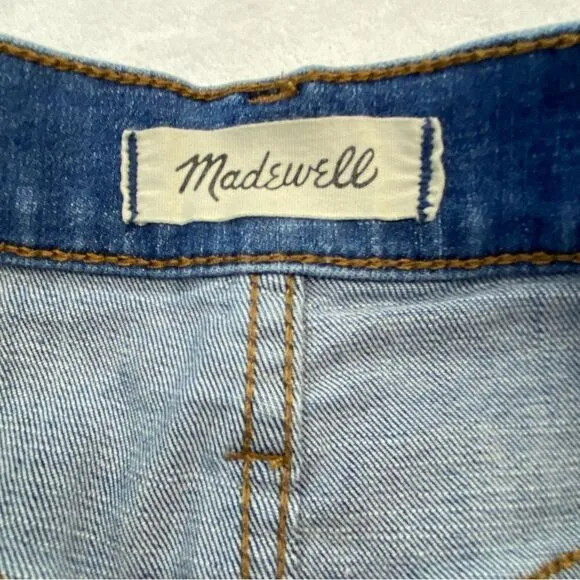 MADEWELL HIGH RISE BUTTON FRONT DENIM SHORTS
