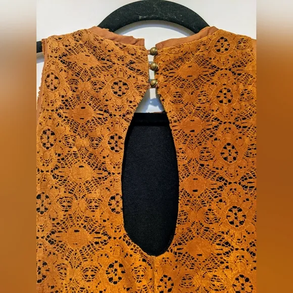 Maeve Anthropologie Burnt Gold/Yellow Amis Velvet Ruffle Shift Dress NWT…