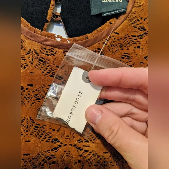 Maeve Anthropologie Burnt Gold/Yellow Amis Velvet Ruffle Shift Dress NWT…