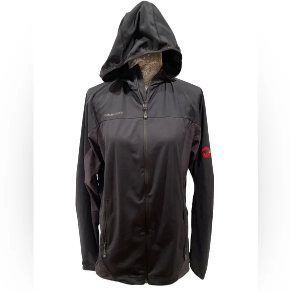 Mammut Lightweight Black Hooded Zip Jacket | Size Medium