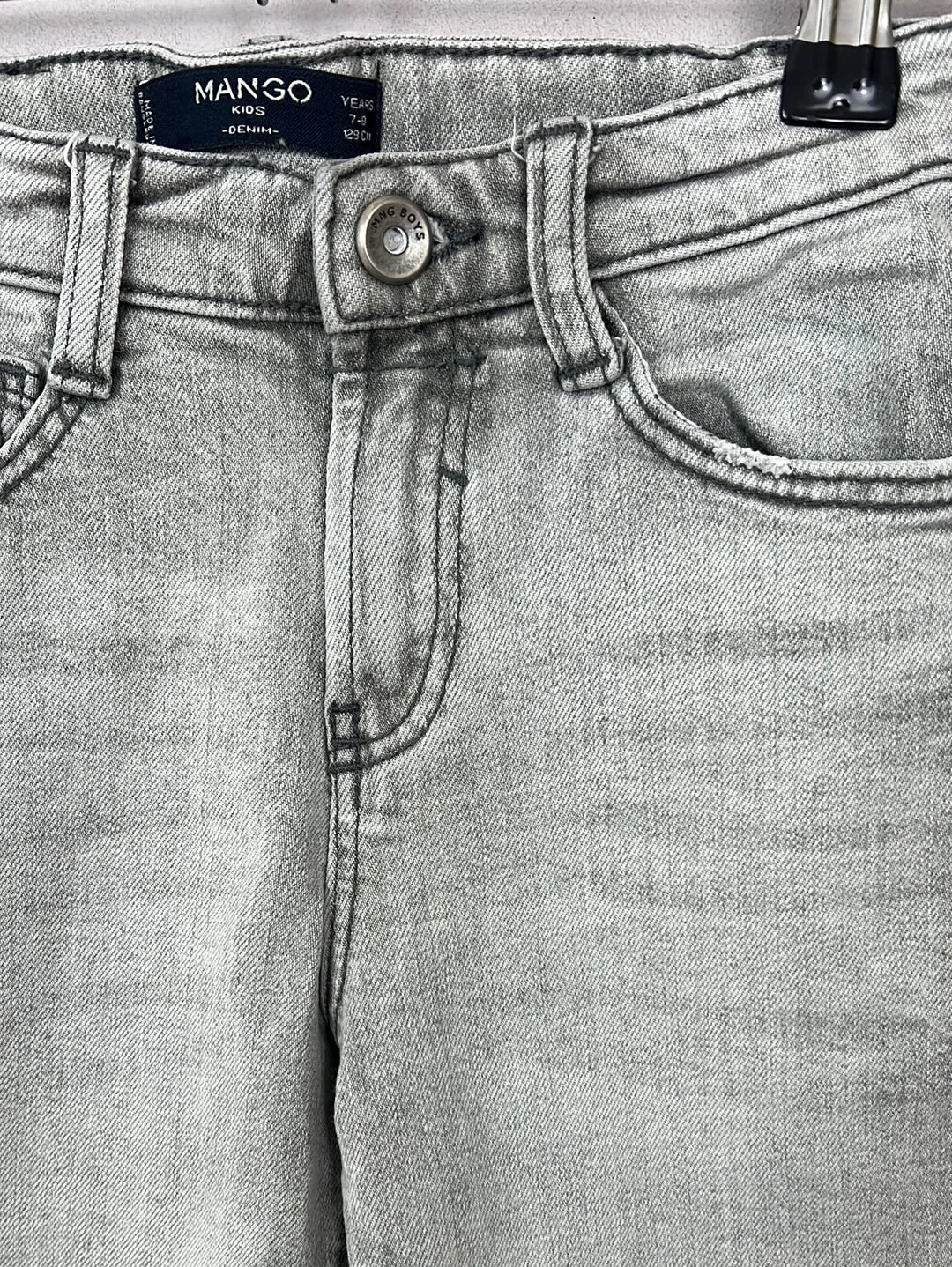 Mango grey denim shorts 7-8y