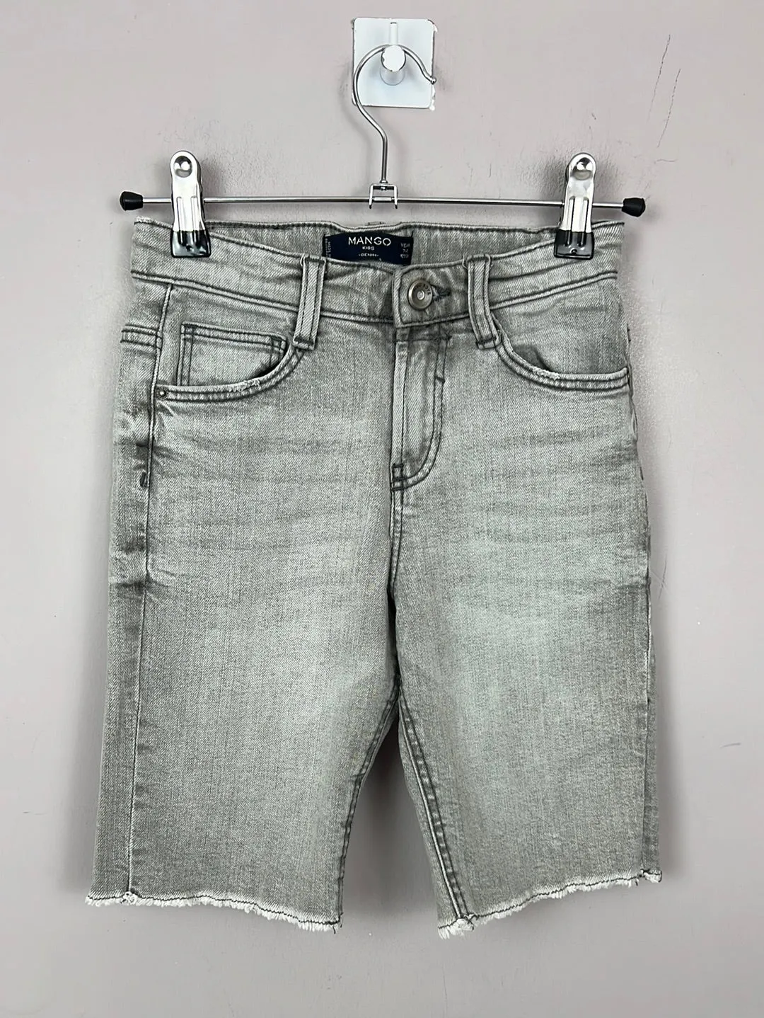 Mango grey denim shorts 7-8y