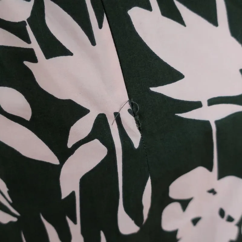 Marni Dress Green/Pink Floral Print Pleated Cotton Size 40 Sleeveless Shift