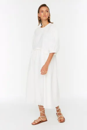 MAXI SHIFT ECRU DRESS