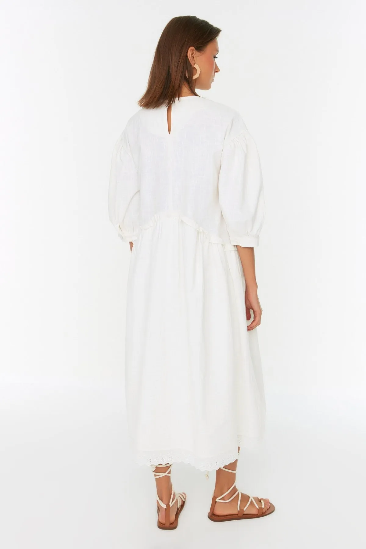 MAXI SHIFT ECRU DRESS