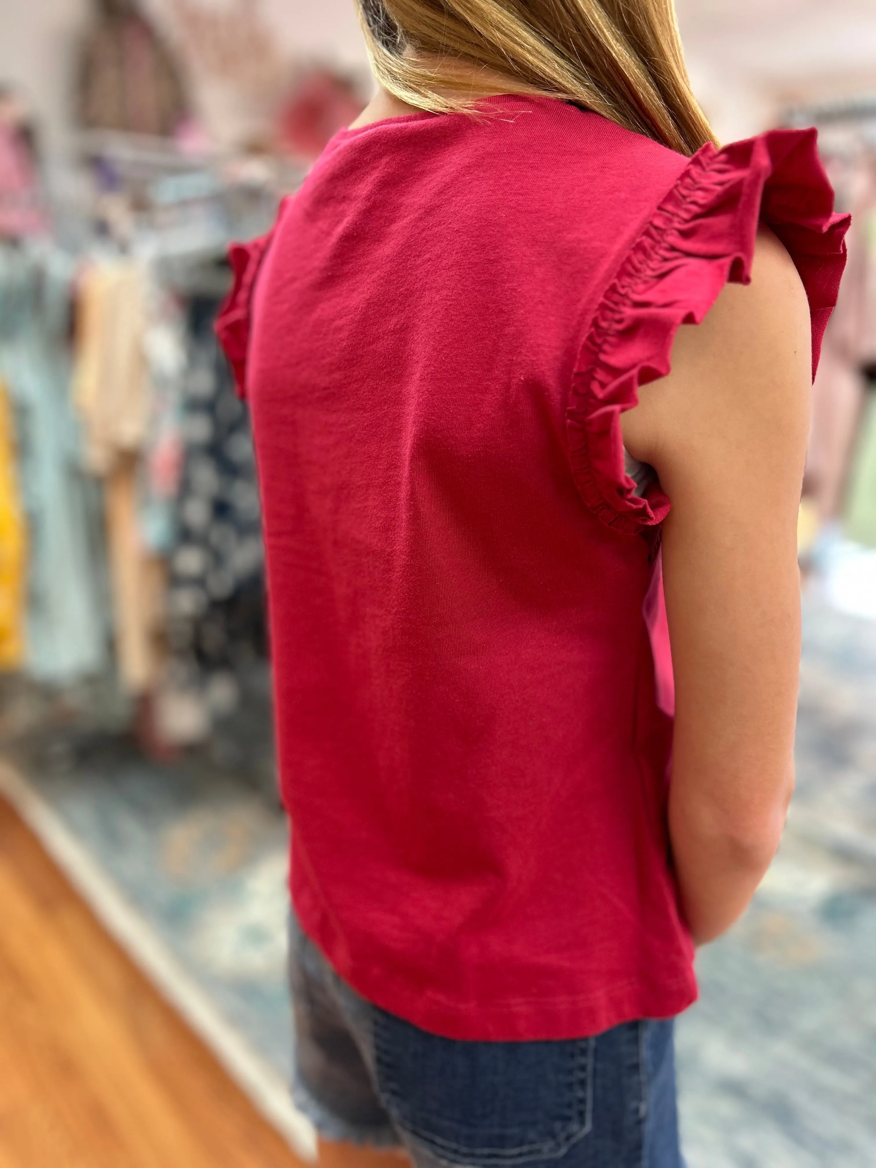 May-Girls Eyelet Trim Sleeveless Top (Just Kidding Around)