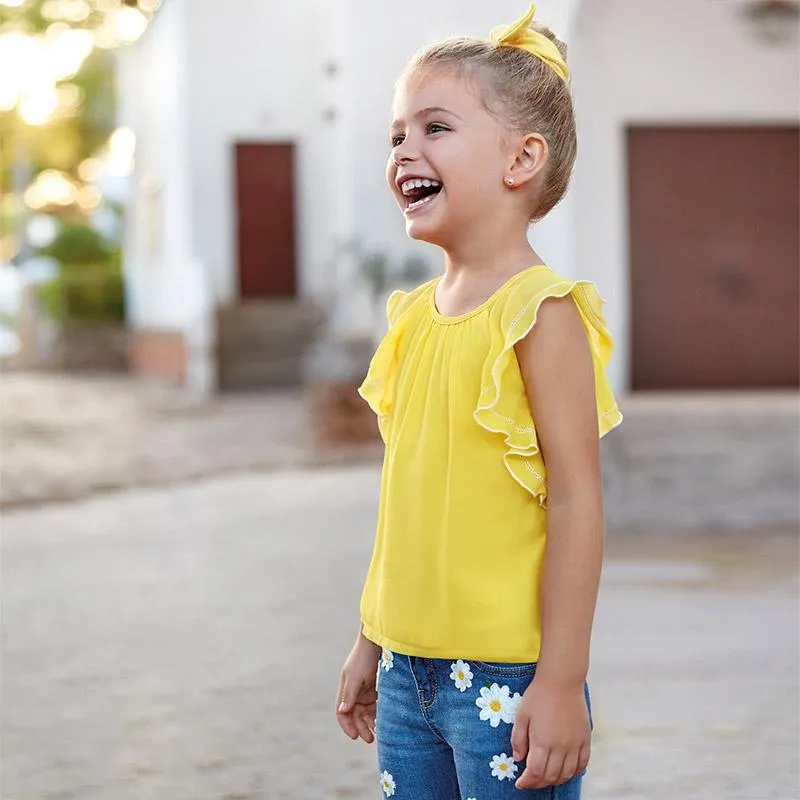 Mayoral Yellow Ruffle Top