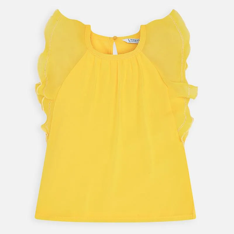 Mayoral Yellow Ruffle Top