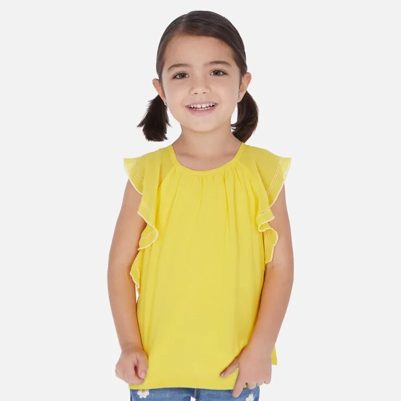 Mayoral Yellow Ruffle Top