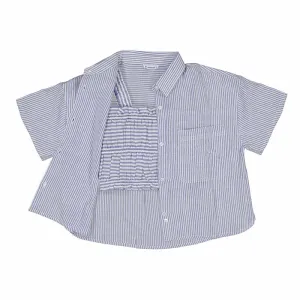 Mayoral Youth Girls Striped Top - Indigo