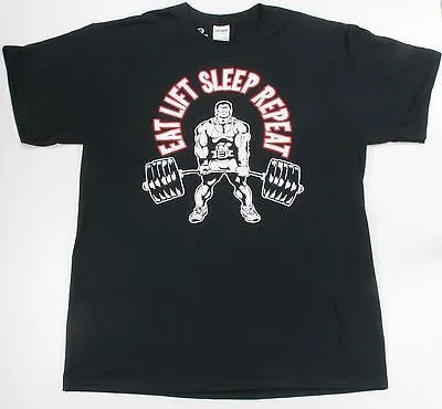 Mens 100% Cotton Graphic T Bodybuilding Tee Shirt Gym Clothing Power Lifting