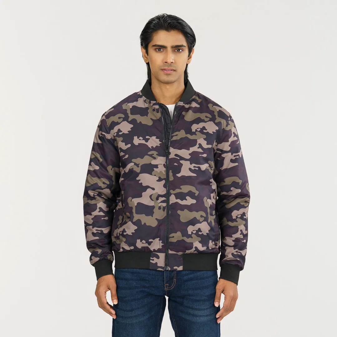 Mens Bomber- Army Aop