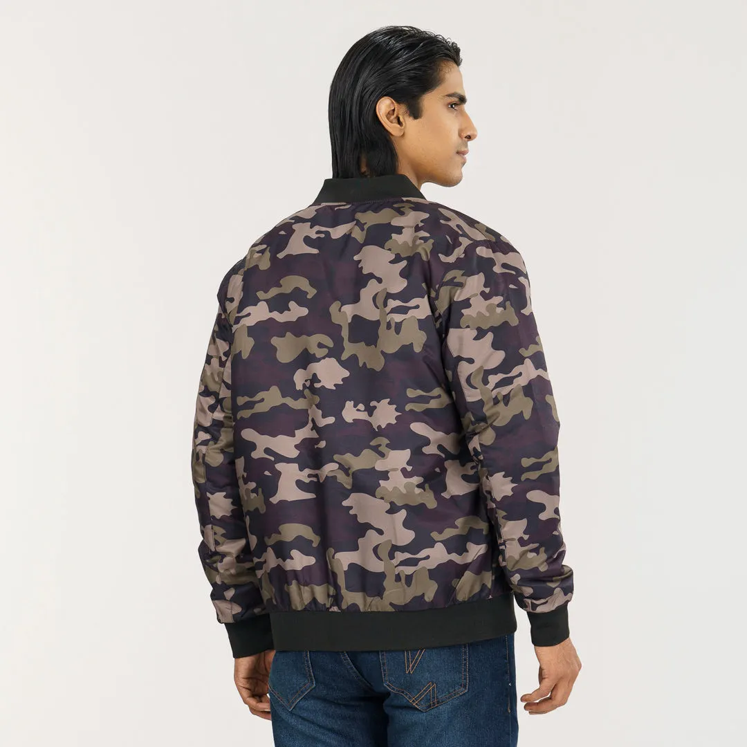 Mens Bomber- Army Aop