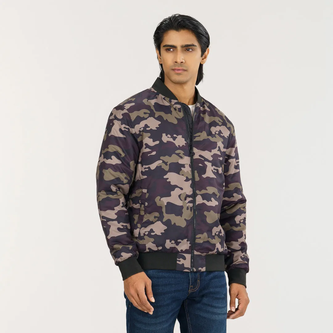Mens Bomber- Army Aop