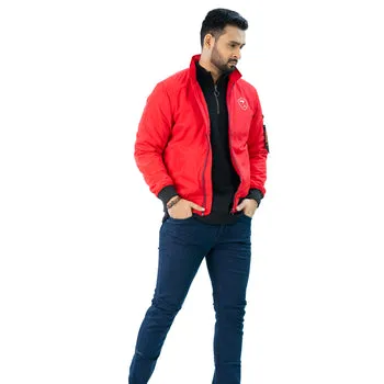 Mens Bomber Jacket- Maroon