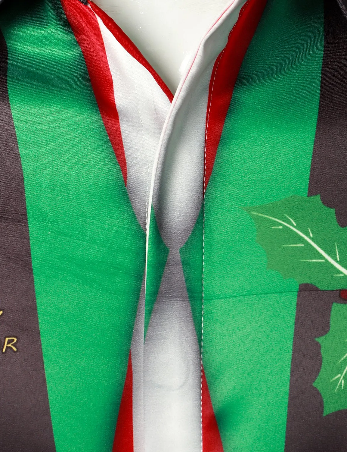 Men's Christmas Regular Fit Red and White Striped Funny Shirt