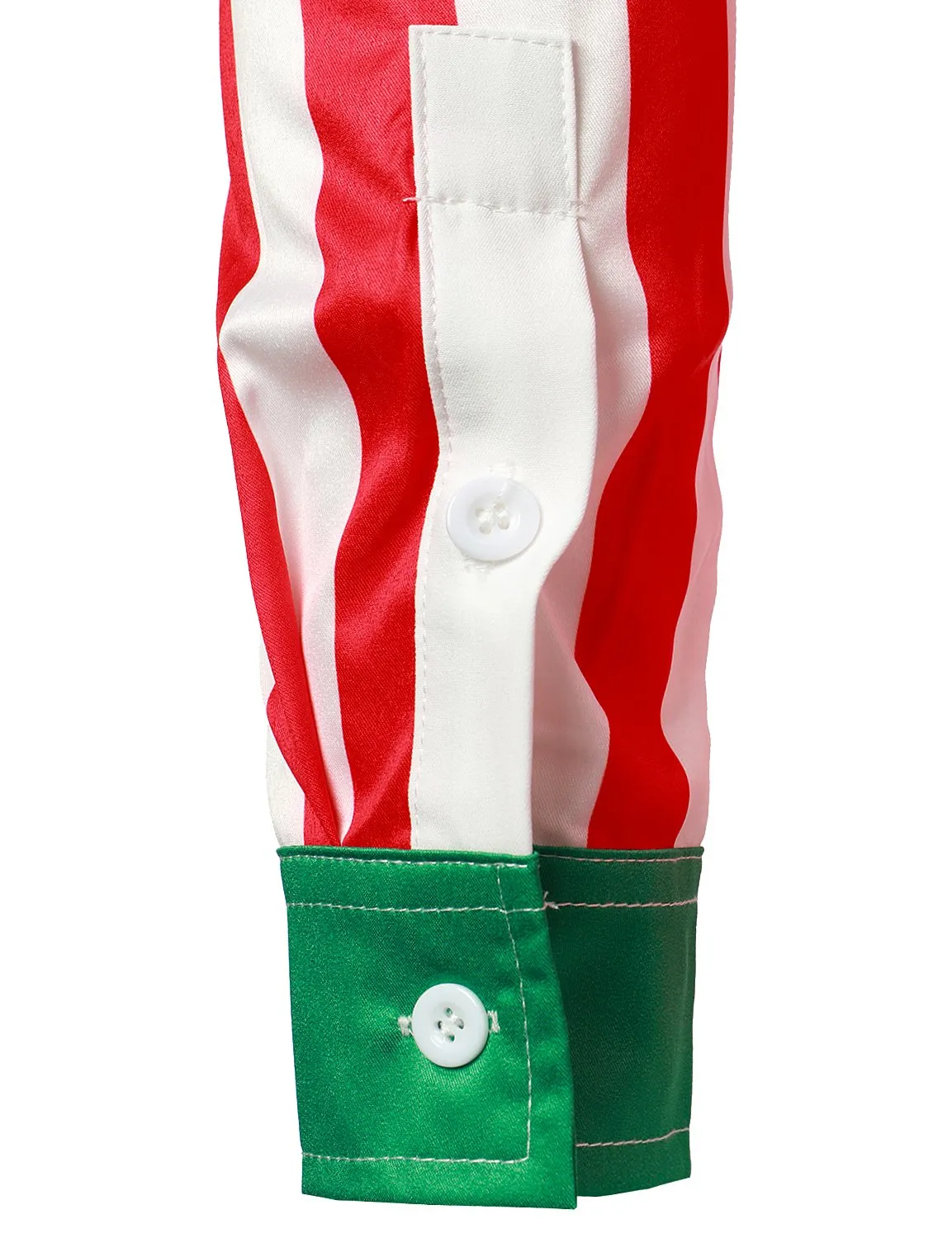 Men's Christmas Regular Fit Red and White Striped Funny Shirt