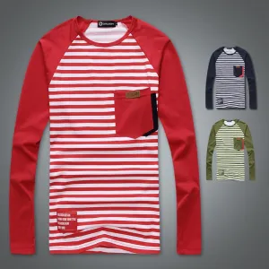Men's Long Sleeve Striped T-Shirt