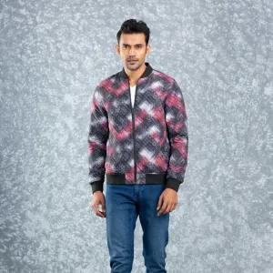 Mens Reversible Bomber- Maroon/Aop