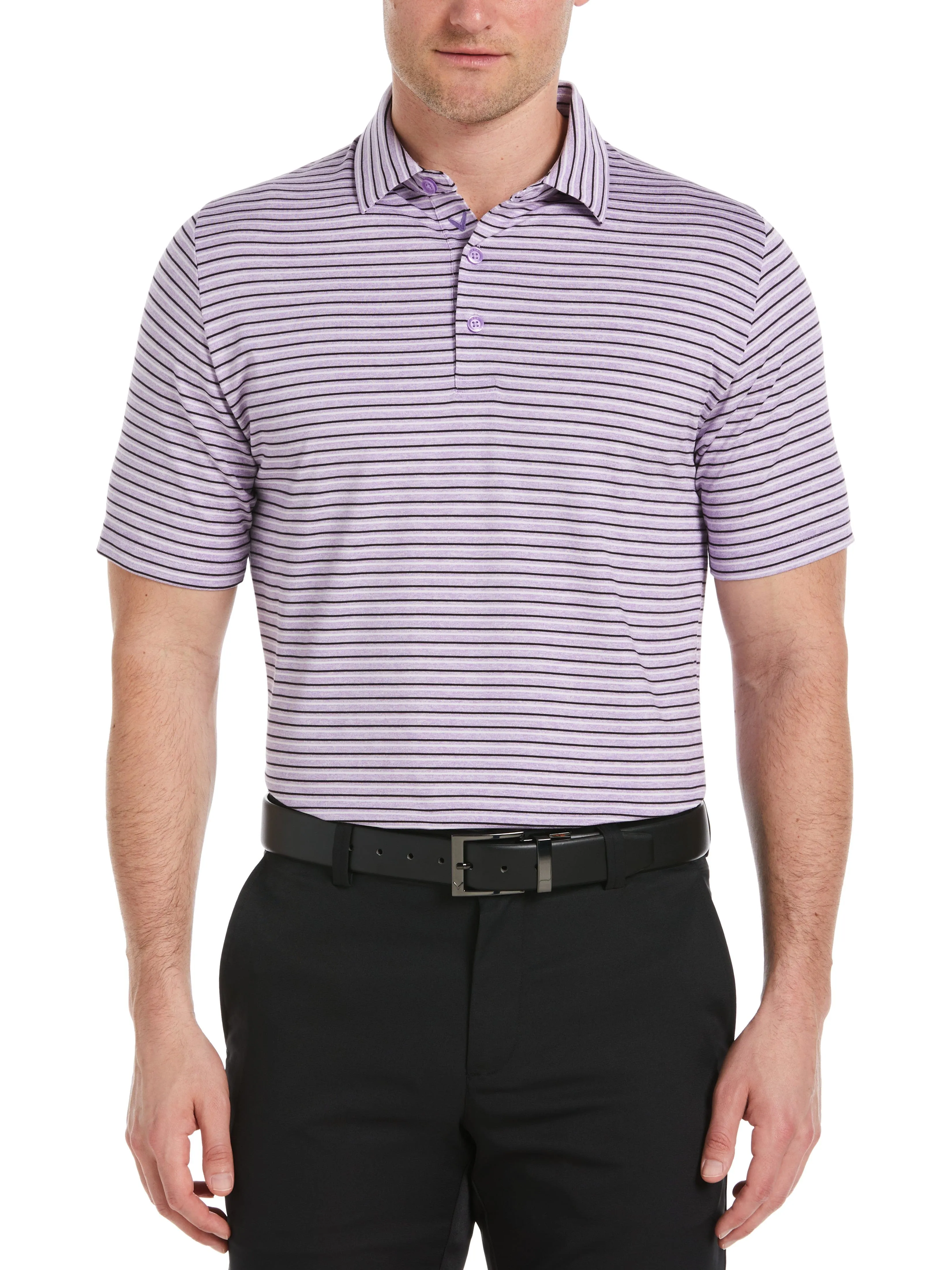 Mens Soft Touch Stripe Golf Polo