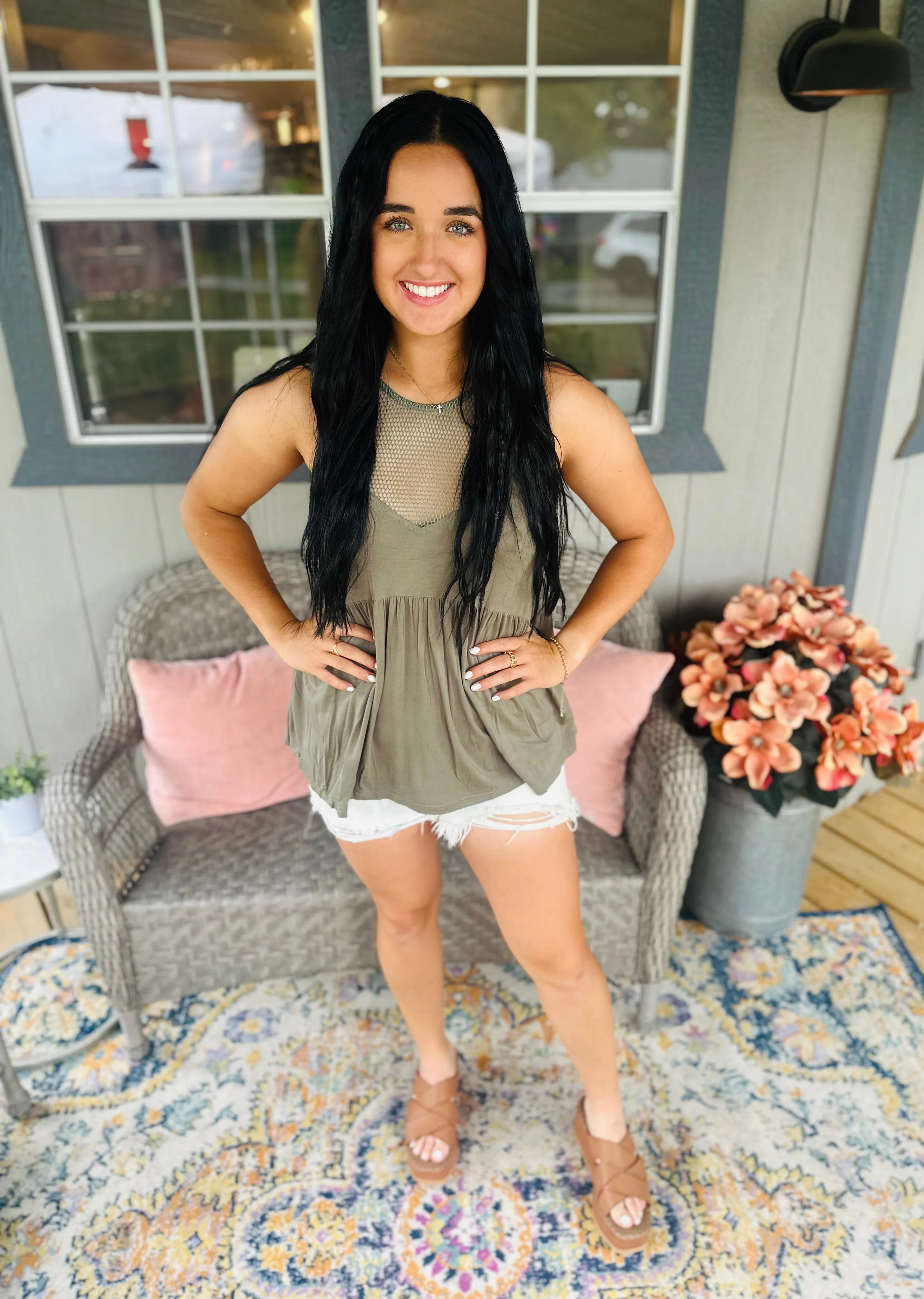 Mesh Babydoll Tank