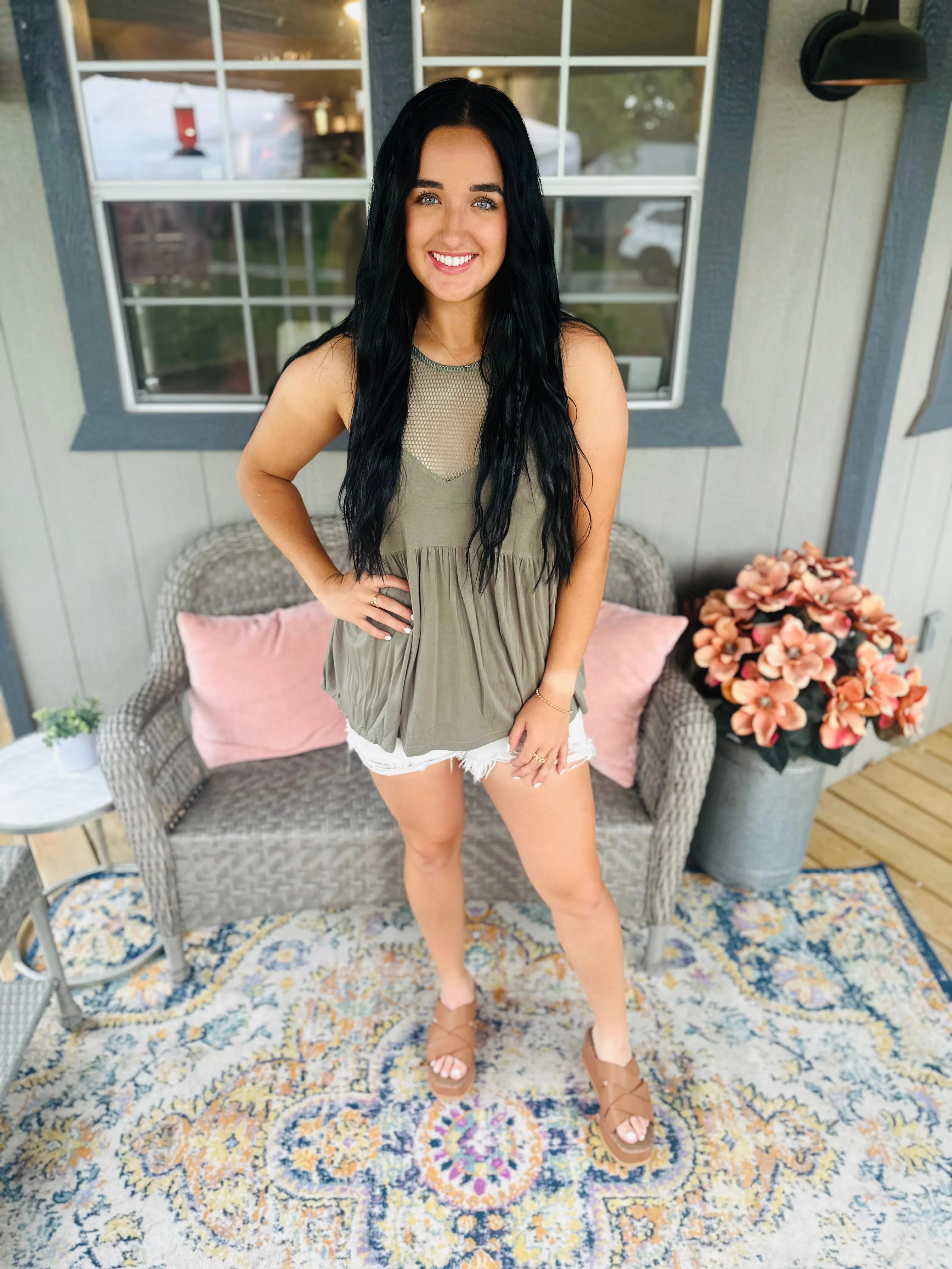 Mesh Babydoll Tank