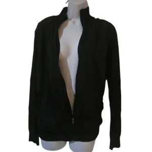Michael Kors Black Bomber Jacket Varsity Coat Small Lightweight Winter Fall