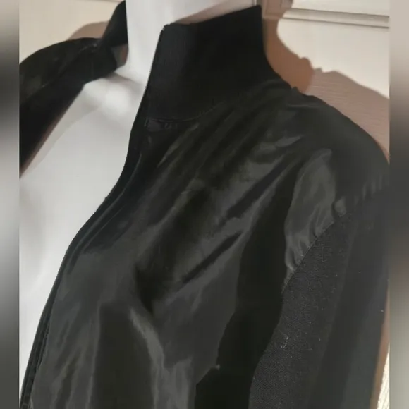 Michael Kors Black Bomber Jacket Varsity Coat Small Lightweight Winter Fall