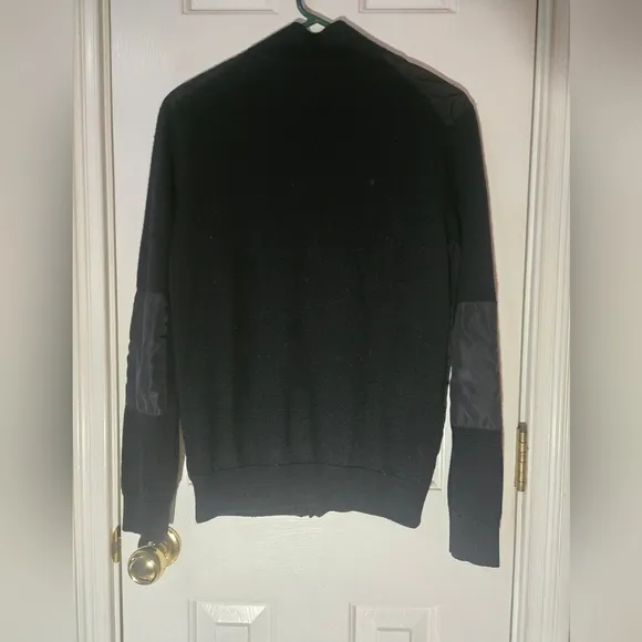 Michael Kors Black Bomber Jacket Varsity Coat Small Lightweight Winter Fall