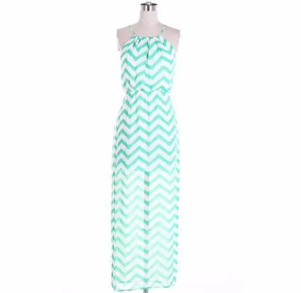 Mint Green ZigZag Maxi dress