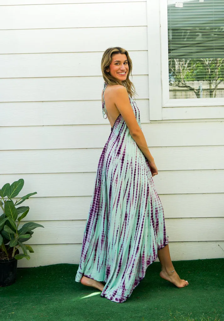 Mint Plum Breeze Tie Dye Maxi Dress