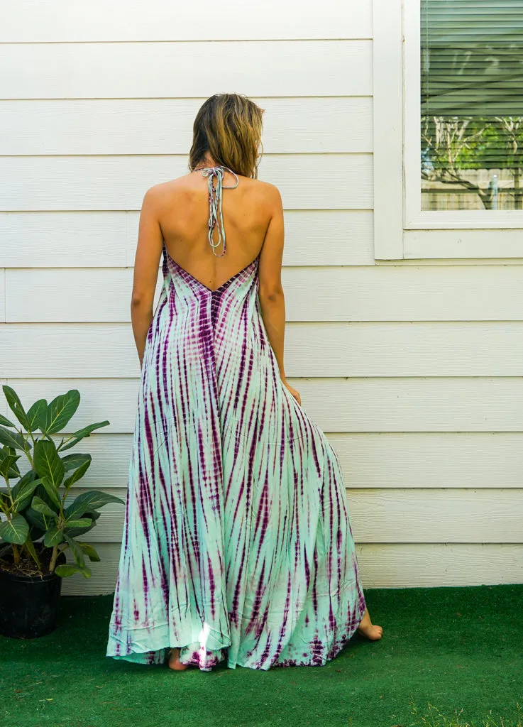 Mint Plum Breeze Tie Dye Maxi Dress
