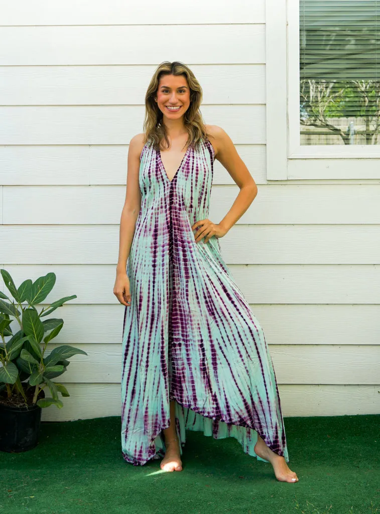 Mint Plum Breeze Tie Dye Maxi Dress