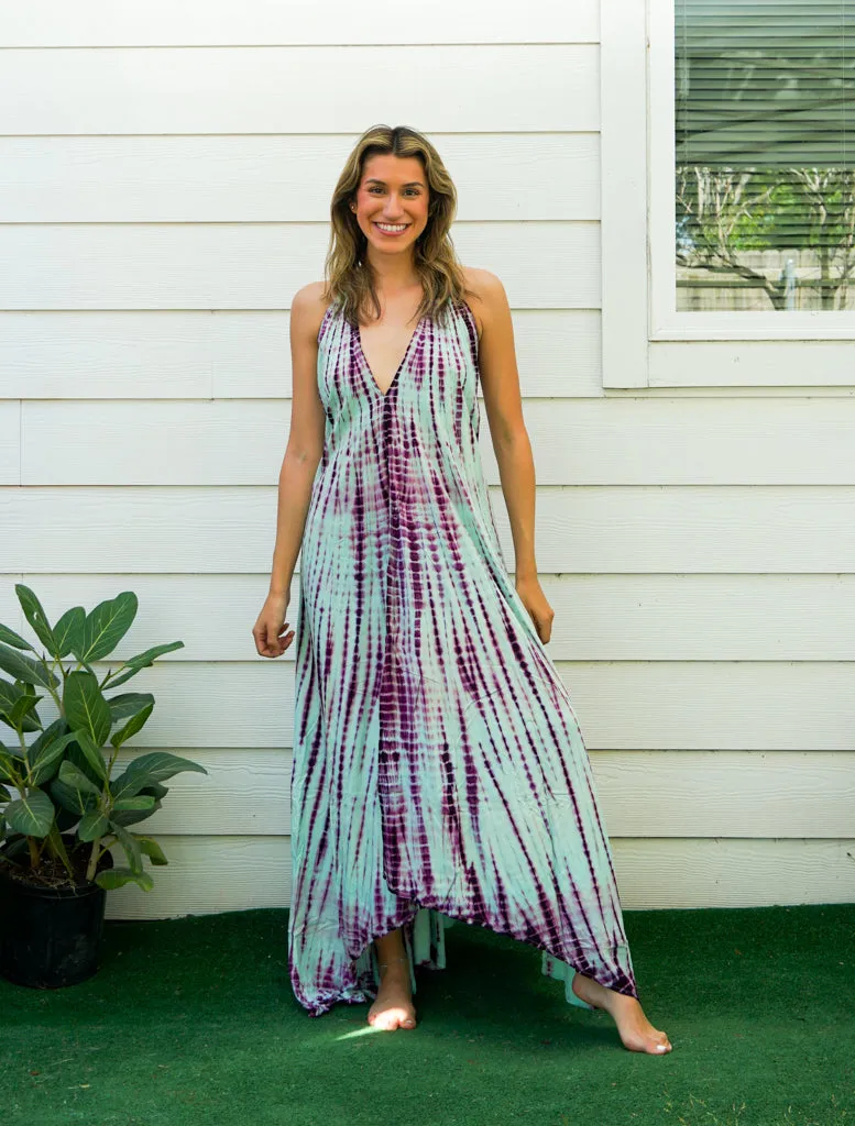 Mint Plum Breeze Tie Dye Maxi Dress