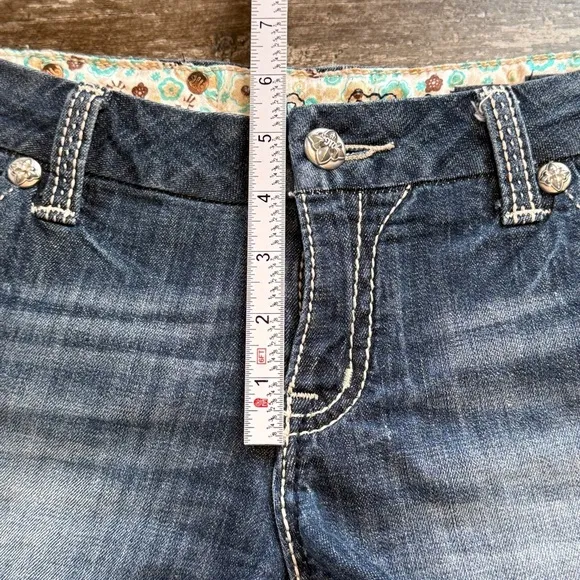 Miss Me Blue Jean Denim Distressed Shorts Womens Size 27