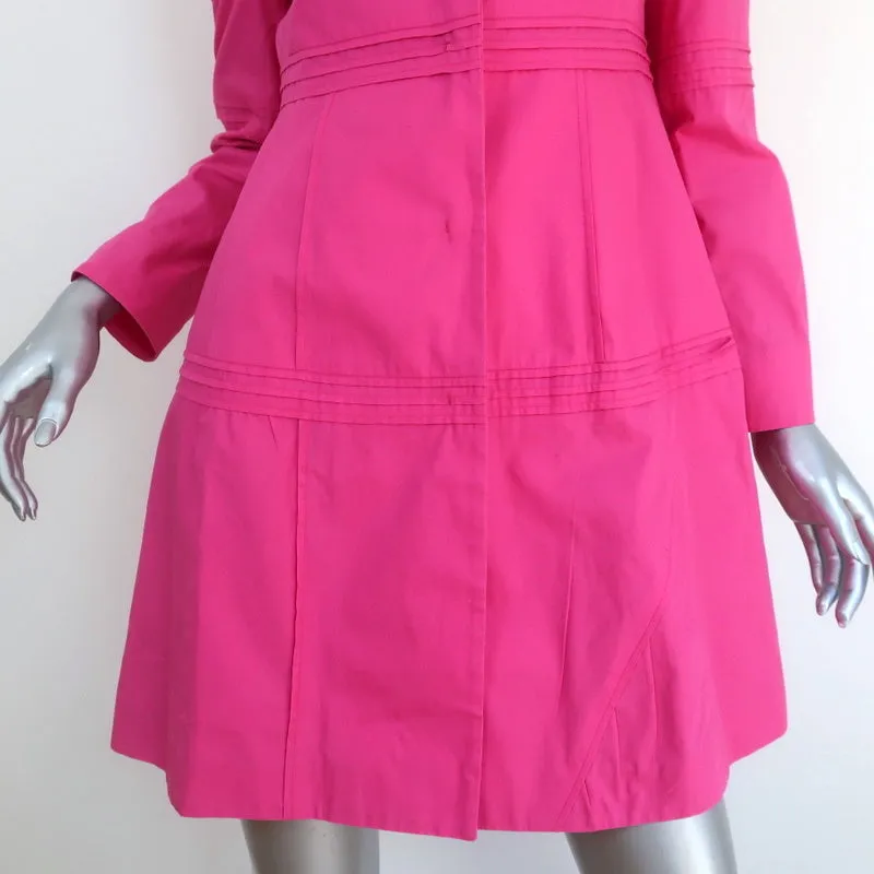 Miu Miu Coat Pink Pleated Cotton Size 42 Lightweight Jacket